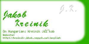 jakob kreinik business card